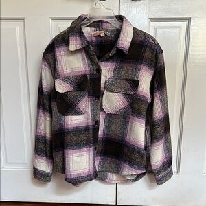 Plaid Kids Jacket - Purple and Black